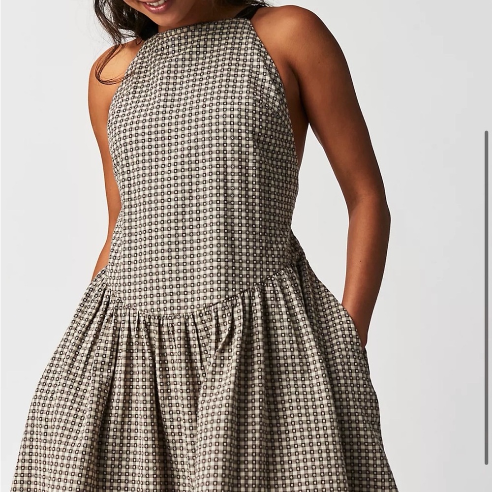 Free People Lovers Rock Black and Cream Geometric Midi/ Maxi Dress SOLD OUT! NWT